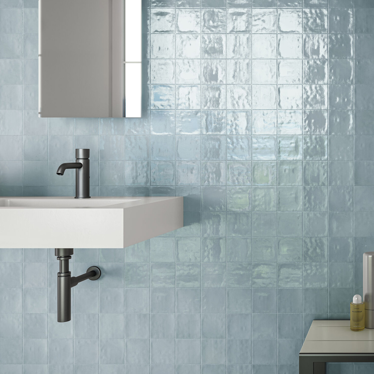 Cifre Ceramica Zellige Wandtegel Aqua 10x10cm